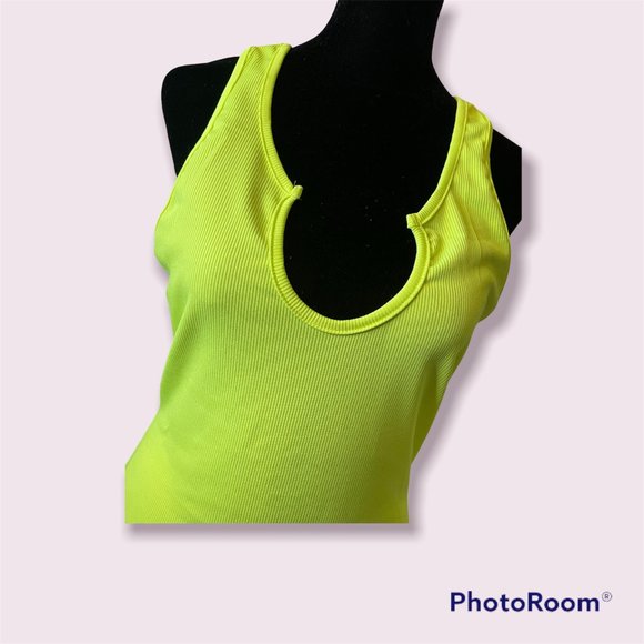 Neon Ribbed long v-neck dress - Picture 4 of 6